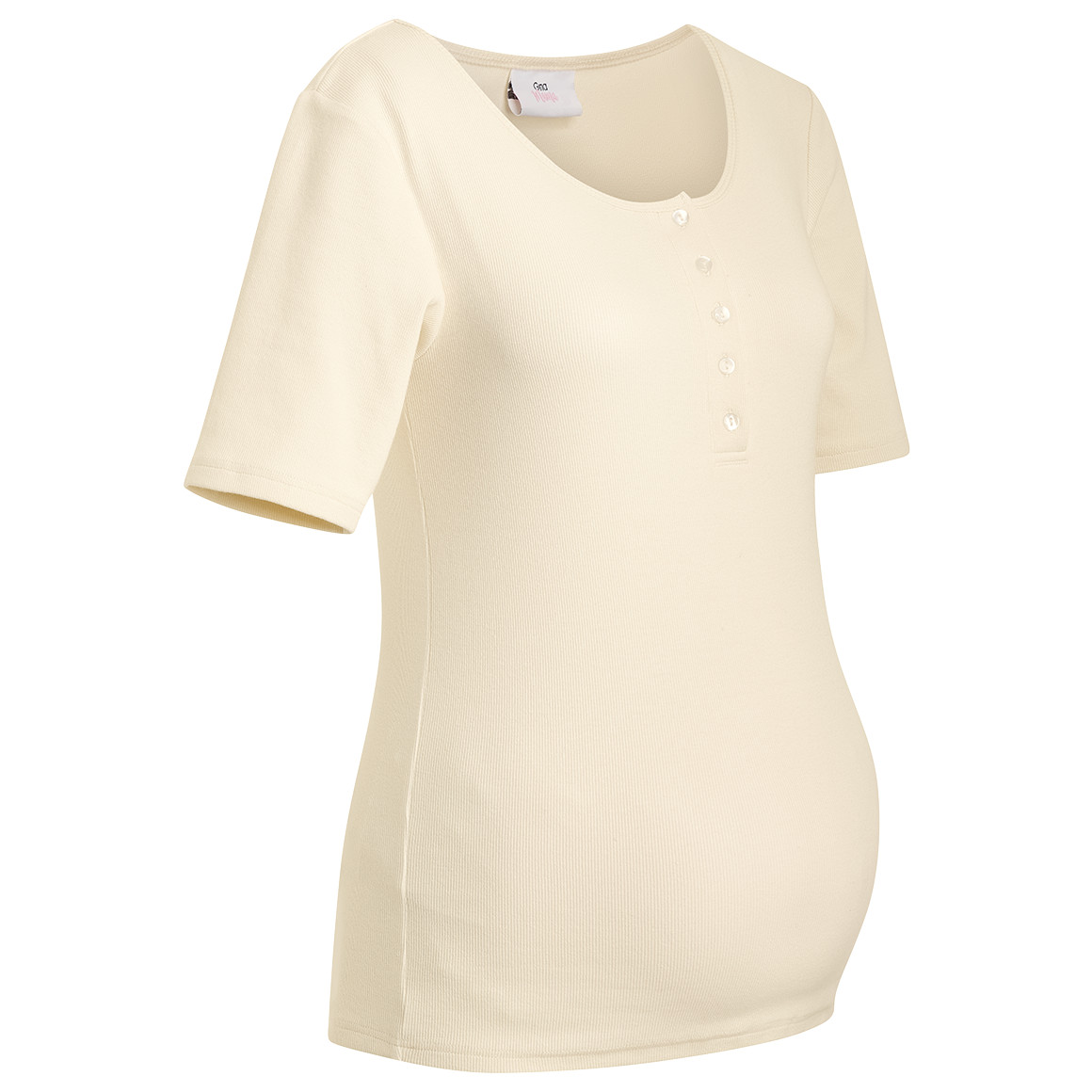 Damen Umstands-T-Shirt mit Knopfleiste