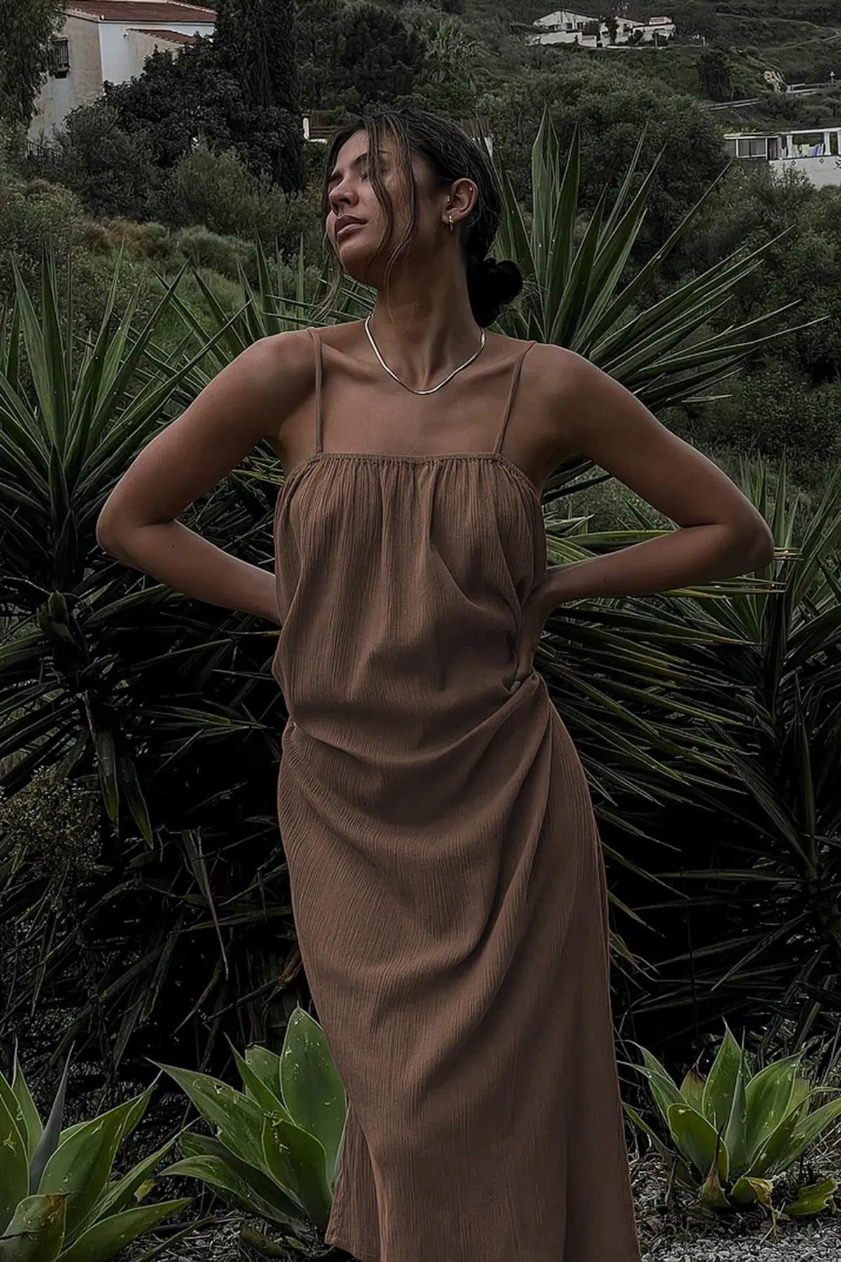 Madmext  Langes Wickelkleid mit Nerzriemen Mg1720