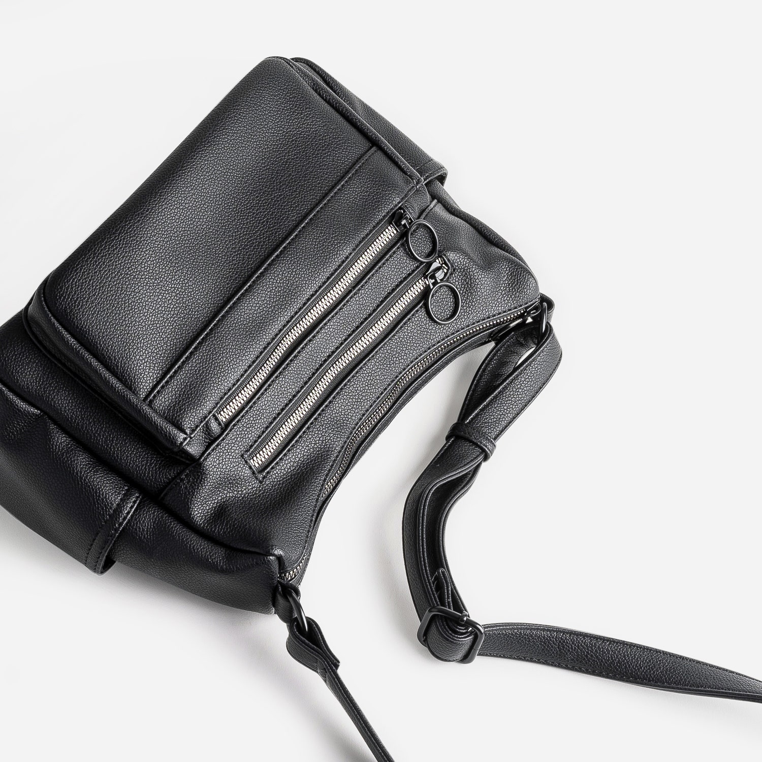 Sac à main noir à 2 compartiments
