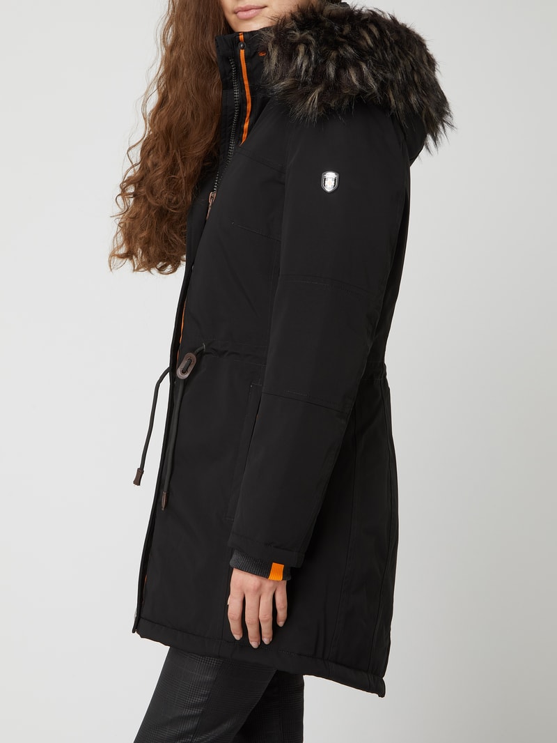 Funktionsjacke mit abnehmbarem Webpelz im Modell 'Wolkenlos 878' in schwarz