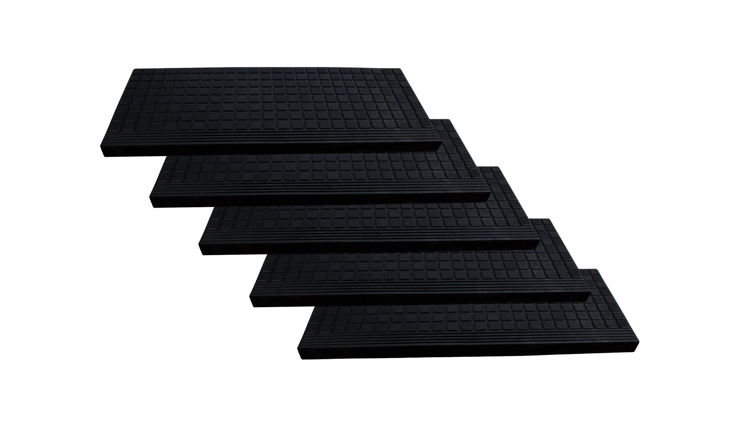 Stufenmatte 5x aus Gummi 65x26cm mit Winkelkante rutschfest Innen Außen, BigDean