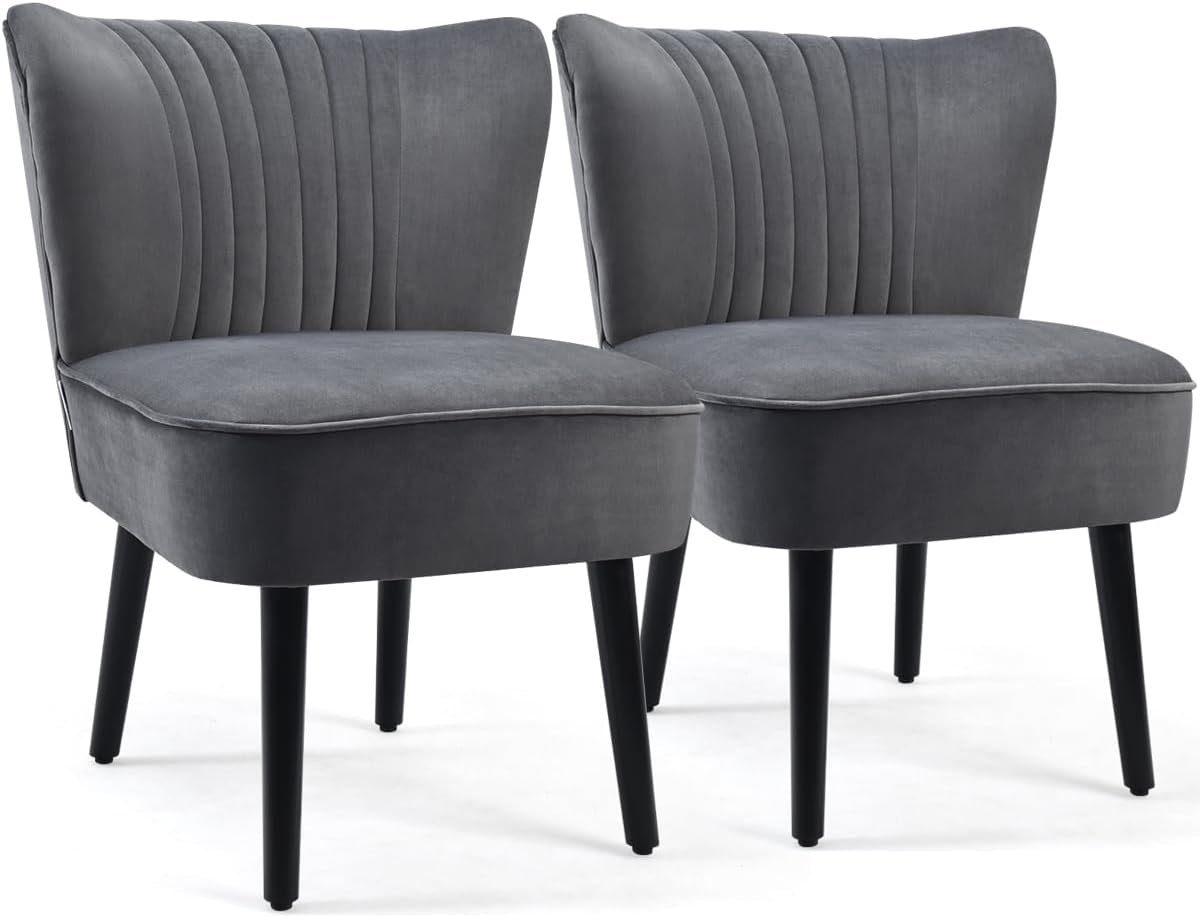 KOMFOTTEU Polsterstuhl Relaxsessel (2er Set), mit Gepolstertem Sitz & Hoher Rückenlehne