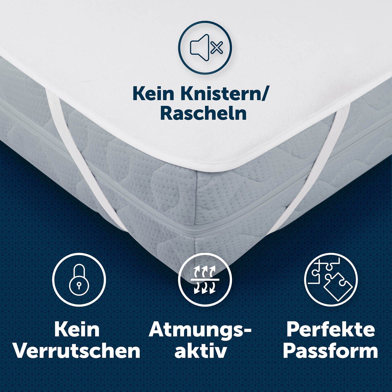 Matratzenschoner Wasserdichter Matratzenschoner- atmungsaktive Matratzenauflage Blumtal, Matratzenschutz ohne Knistern
