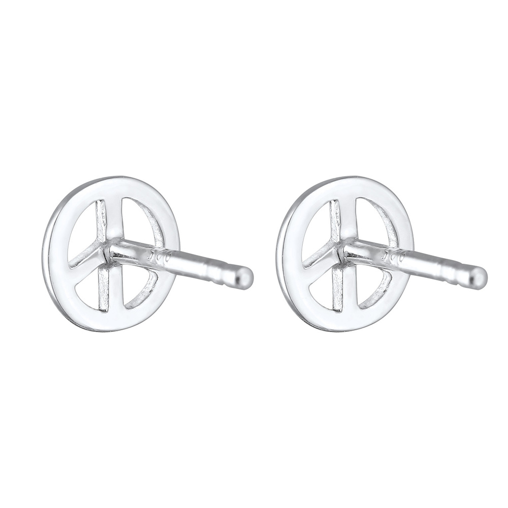 Elli Elli Boucles d'Oreilles Femmes paix symbole bohème hippie en argent sterling 925 Boucles d'oreilles