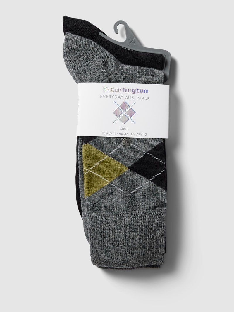 Socken mit Label-Applikation im 2er-Pack in graphit