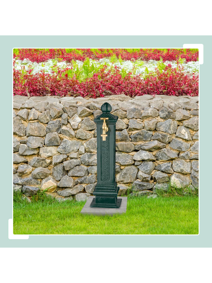 relaxdays Standbrunnen in Dunkelgrün - (B)14 x (H)47 x (T)18,5 cm günstig kaufen onesize