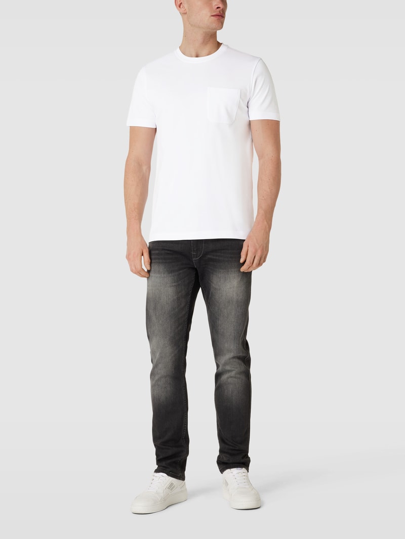 T-Shirt mit Brusttasche in weiß