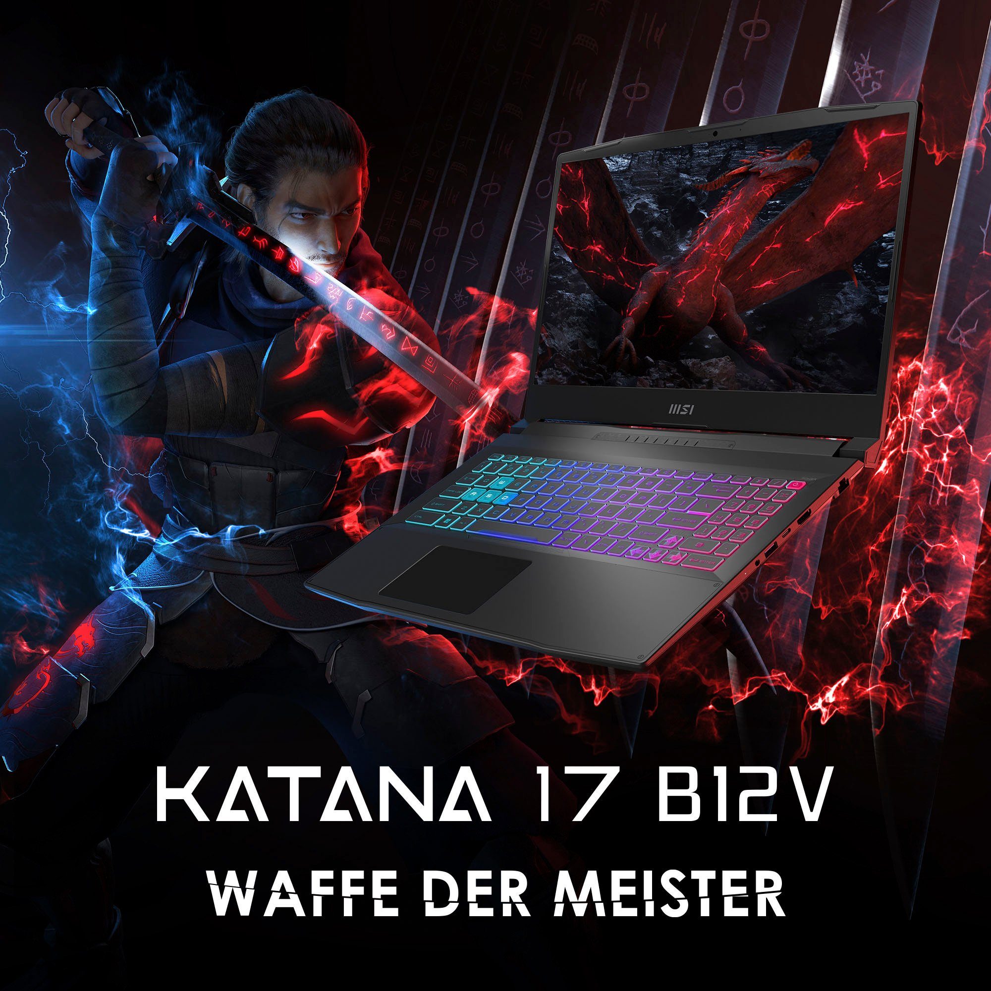 MSI Katana 17 B12VGK-405 Gaming-Notebook (43,9 cm/17,3 Zoll, Intel Core i7 12650H, GeForce RTX 4070, 1000 GB SSD)