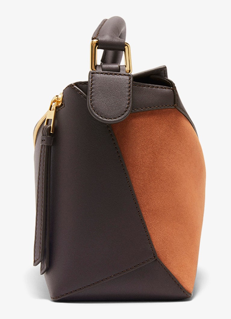 LOEWE Puzzle Edge Small handbag made of calfskin with suede details