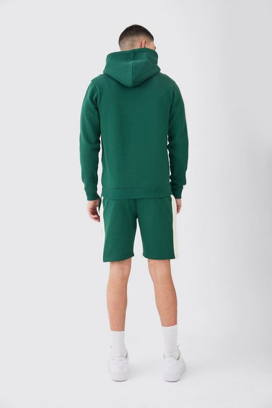 Kurzer Colorblock Man Signature Trainingsanzug mit Reißverschluss