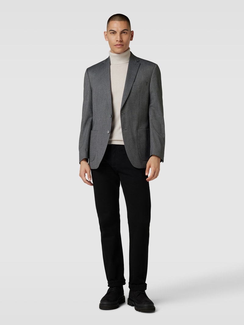 2-Knopf-Sakko mit Brusttasche in dunkelgrau