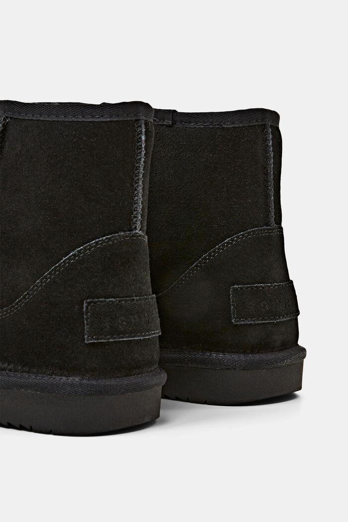 Veloursleder-Boots mit Kunstfellfutter