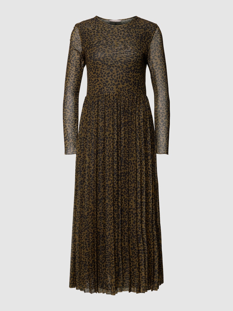 Maxikleid mit Animal-Print in dunkelgrün