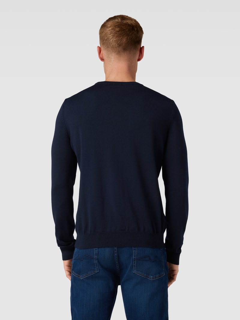 Strickpullover mit Label-Stitching Modell 'Botto' in marineblau
