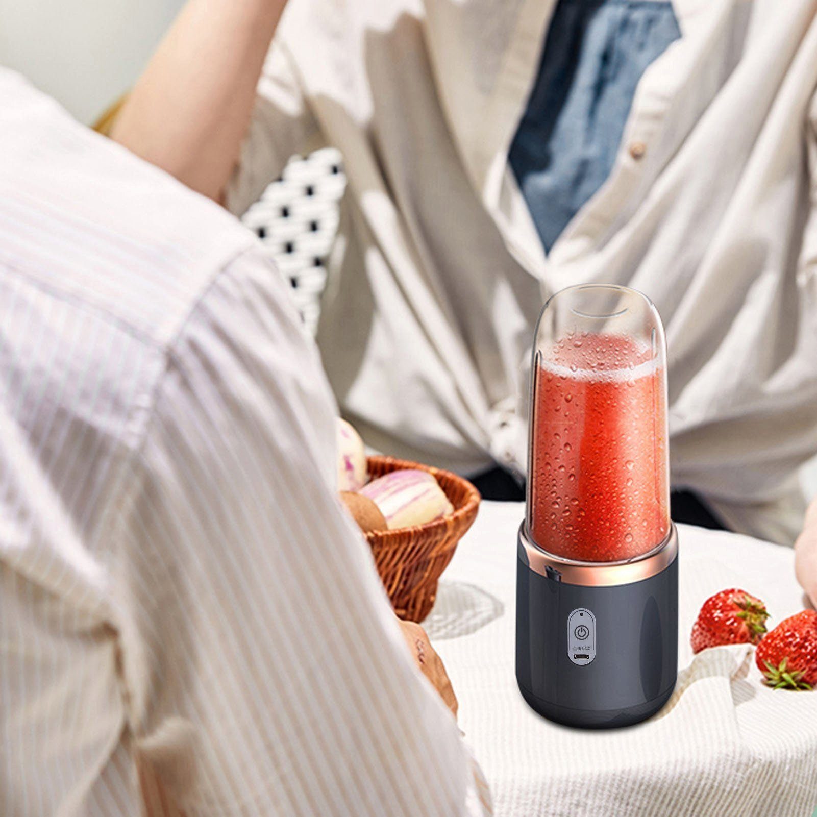 AUKUU Smoothie-Maker Smoothie-Maker Mixer für Smoothies und Shakes, Tragbarer Mixer, Klingen für Saft