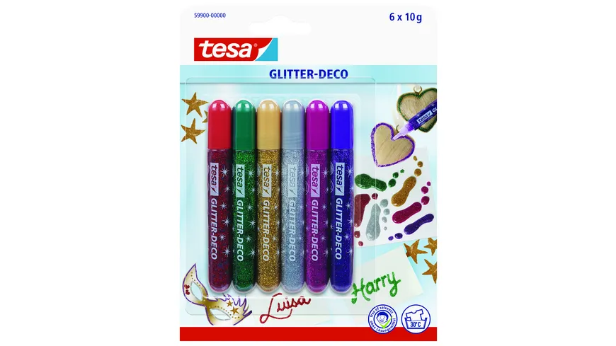 tesa® Glitter Deco Classic Colors  6 Stück 60 g