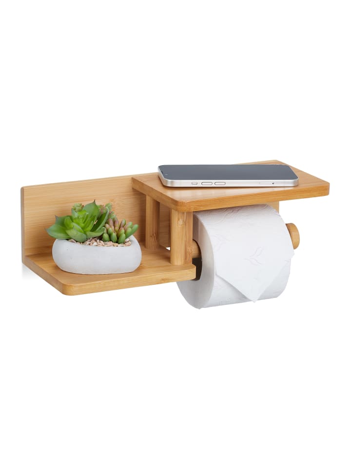 relaxdays Toilettenpapierhalter in Natur günstig kaufen onesize
