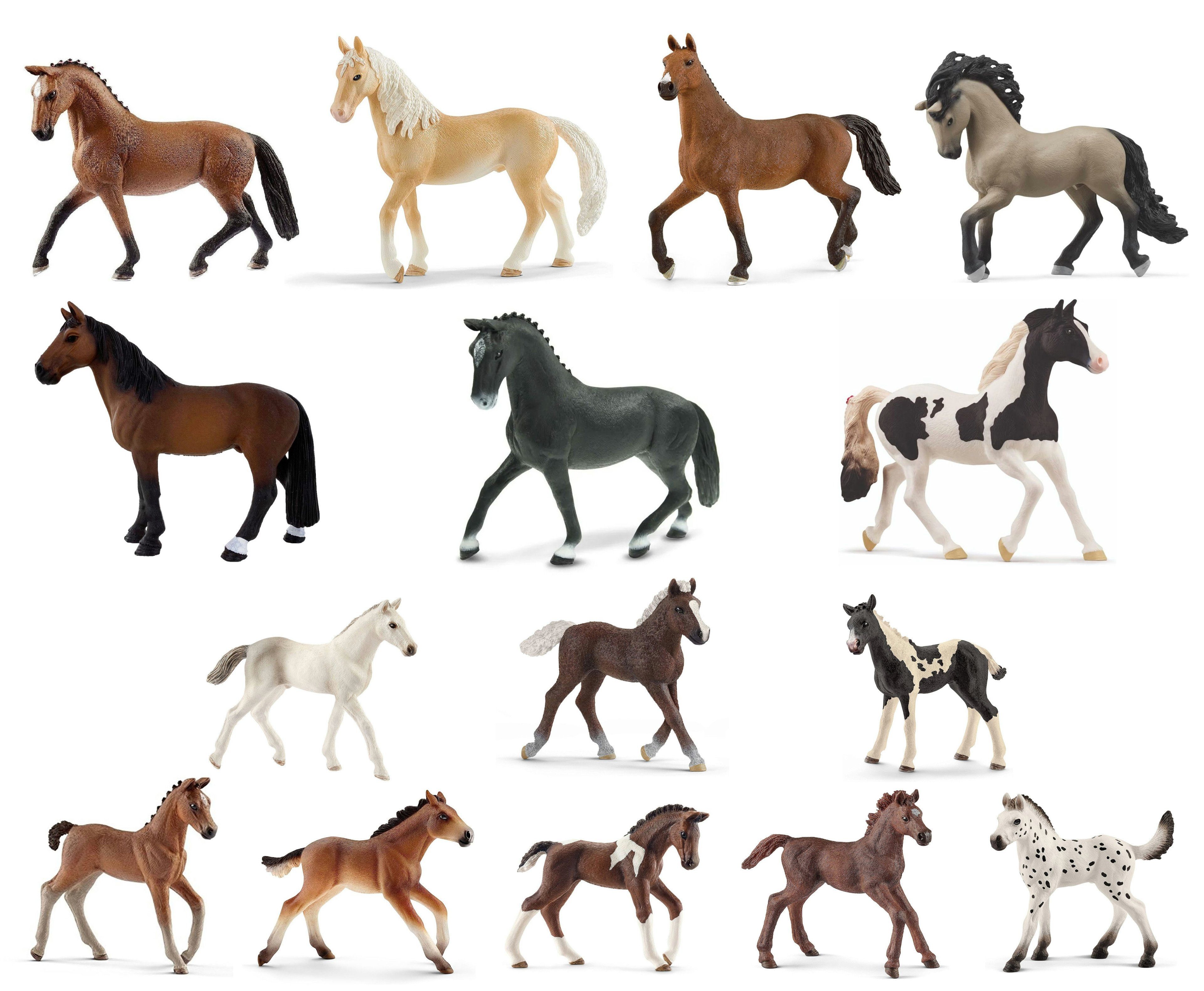 Schleich® Spielfigur Tierfiguren - Pferde-Set mit 15 Pferden