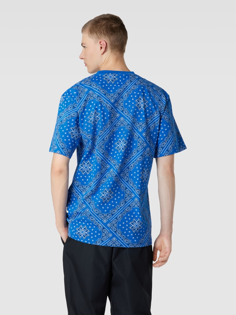 T-Shirt mit Paisley-Muster in blau