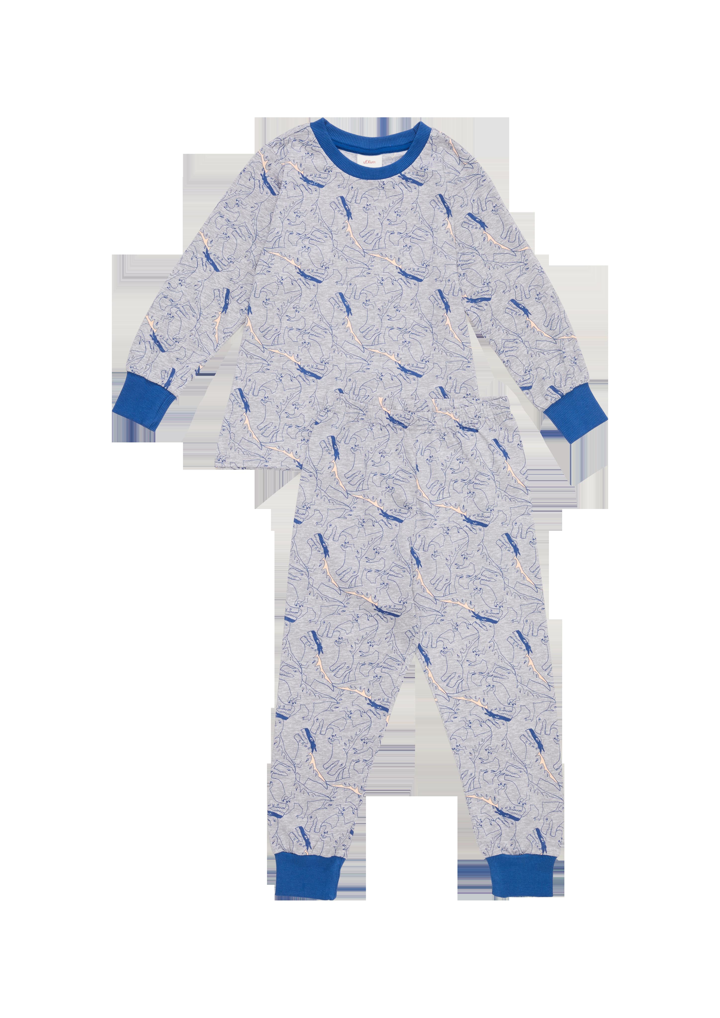 Jersey-Pyjama mit Kontrastdetails  6005908-10009