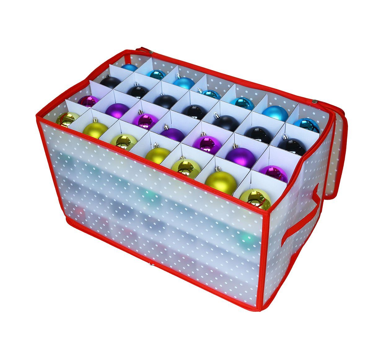 Spetebo Aufbewahrungstasche XL Aufbewahrungsbox für 112 Christbaumkugeln, Weihnachtsschmuck Sortierbox Tragetasche
