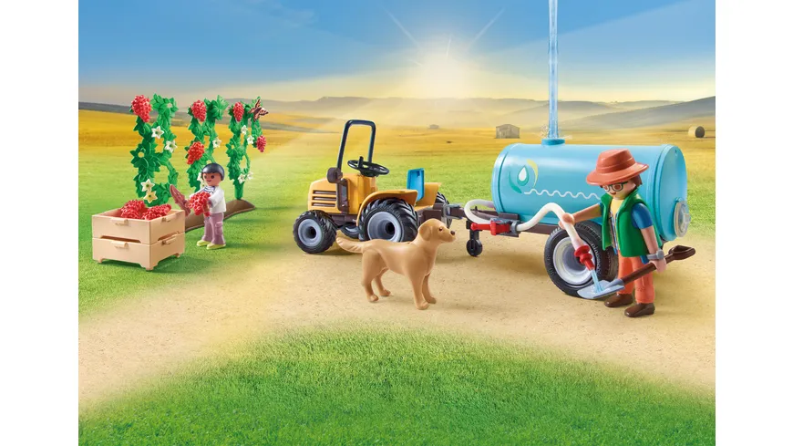 PLAYMOBIL 71442 - Country - Traktor mit Anhänger und Wassertank