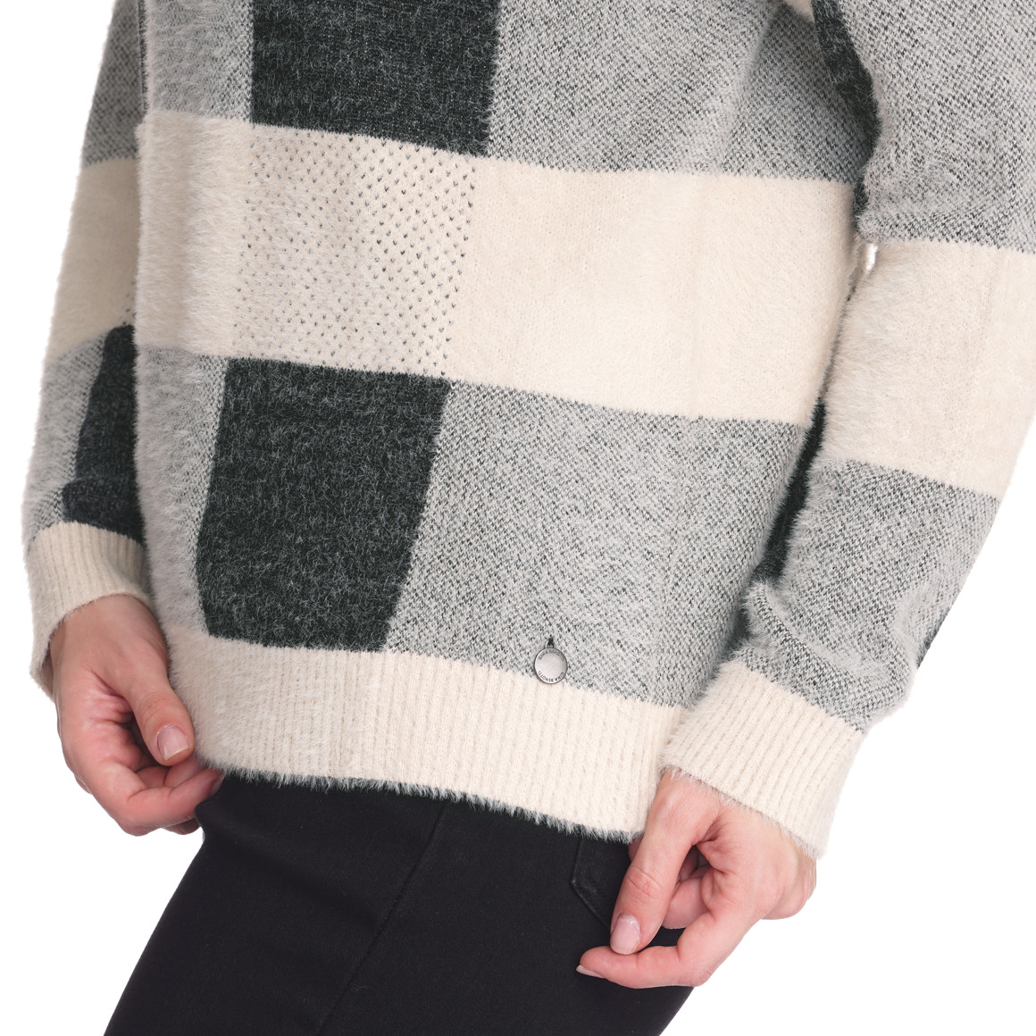 Damen Strickpullover mit Federgarn
