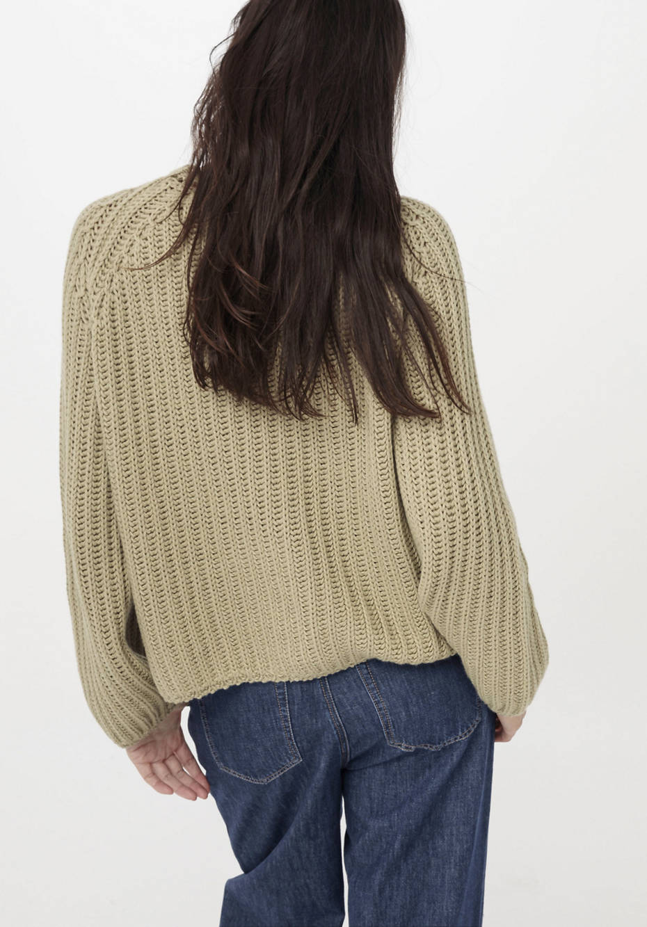 Raglan-Pullover aus Bio-Baumwolle und Bio-Merinowolle