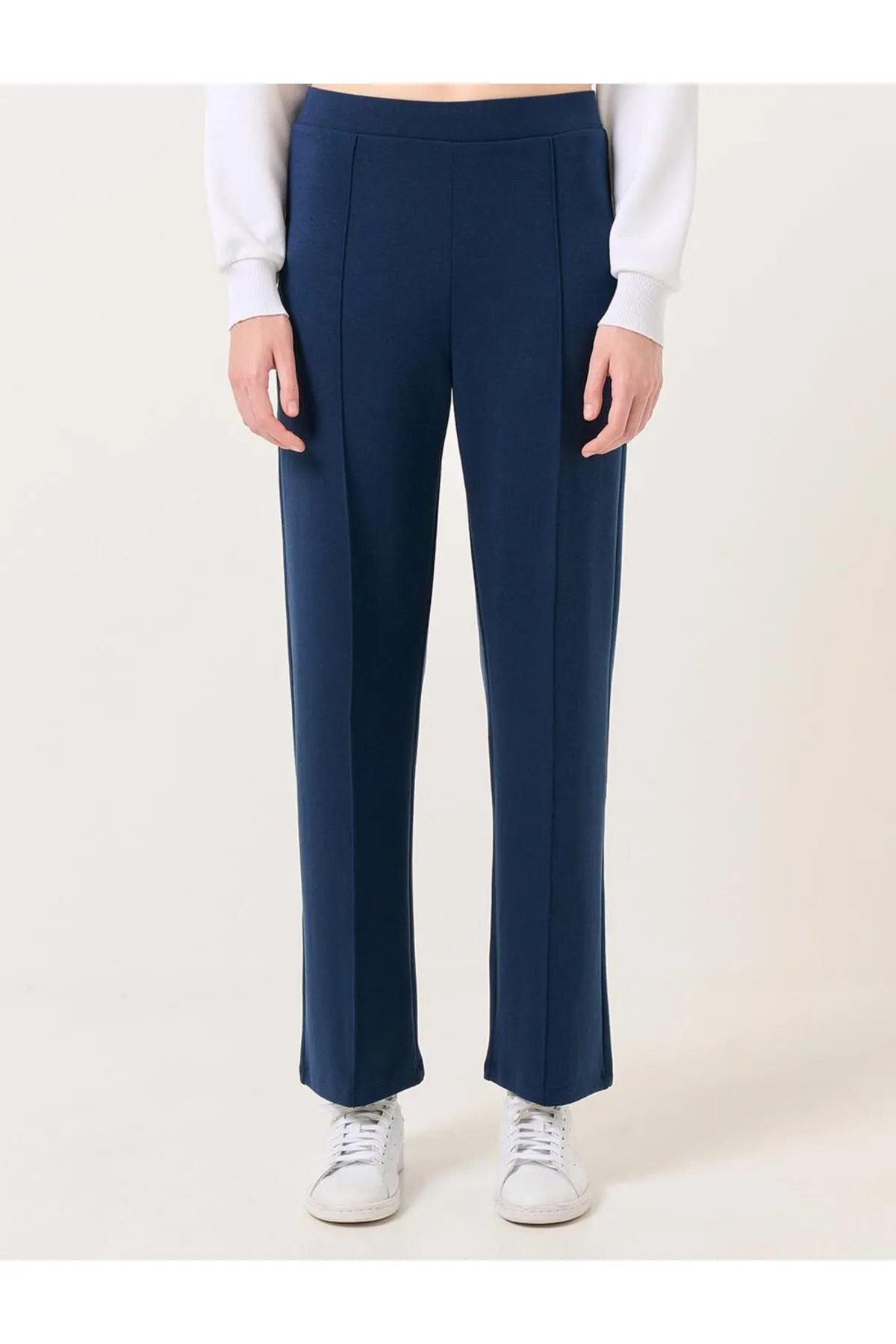 Jimmy Key  Marineblaue Jogginghose mit hohem Bund und normalem Beinschnitt