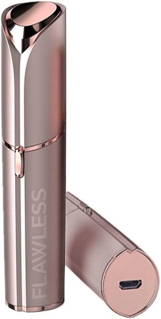 Finishing Touch Flawless Gesichtsepilierer wiederaufladbarer Haarentferner & Epilierer, 18-Karat vergoldeter hypoallergener Scherkopf, Smartlight