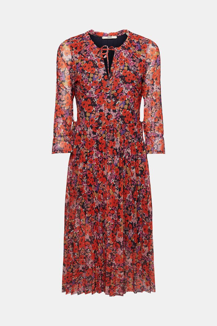 Midikleid aus Mesh mit Allover-Muster