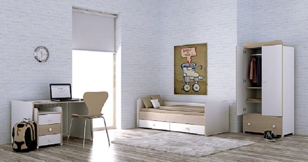 Lorelli Komplettbett Babybett Maxi Plus New, Schaukelfunktion Jugendbett Schrank Schreibtisch
