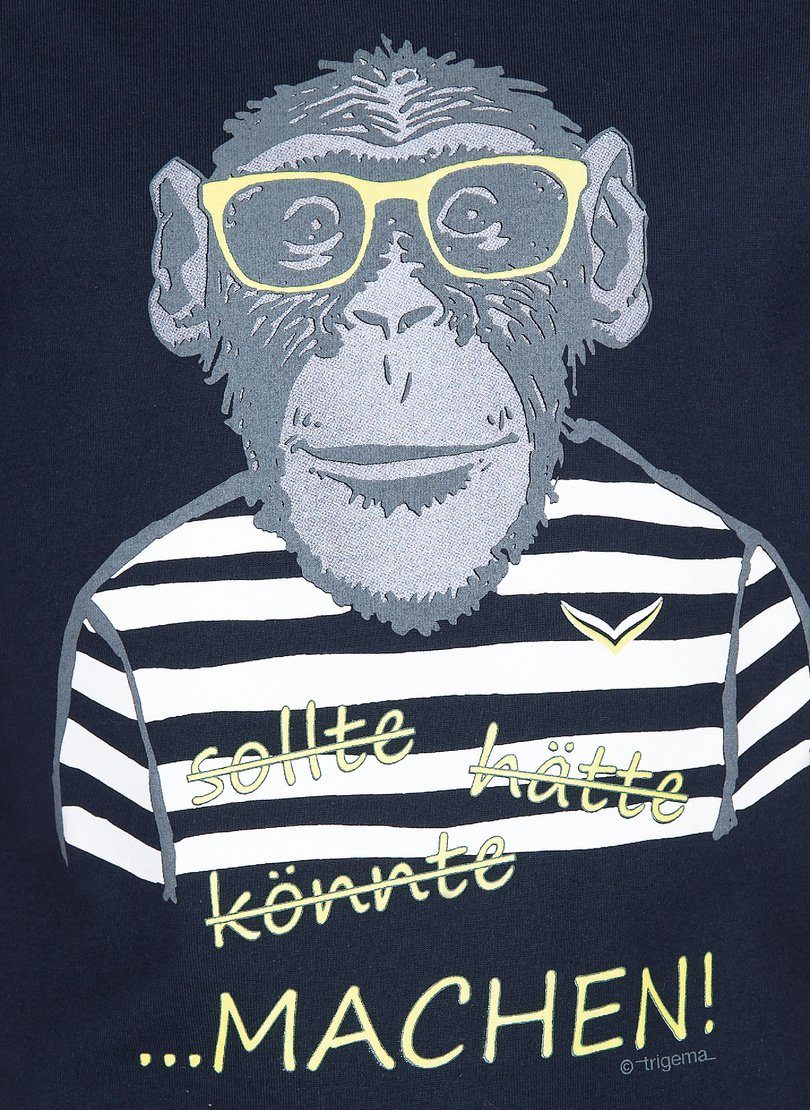 Trigema T-Shirt TRIGEMA T-Shirt mit großem Affen-Druckmotiv