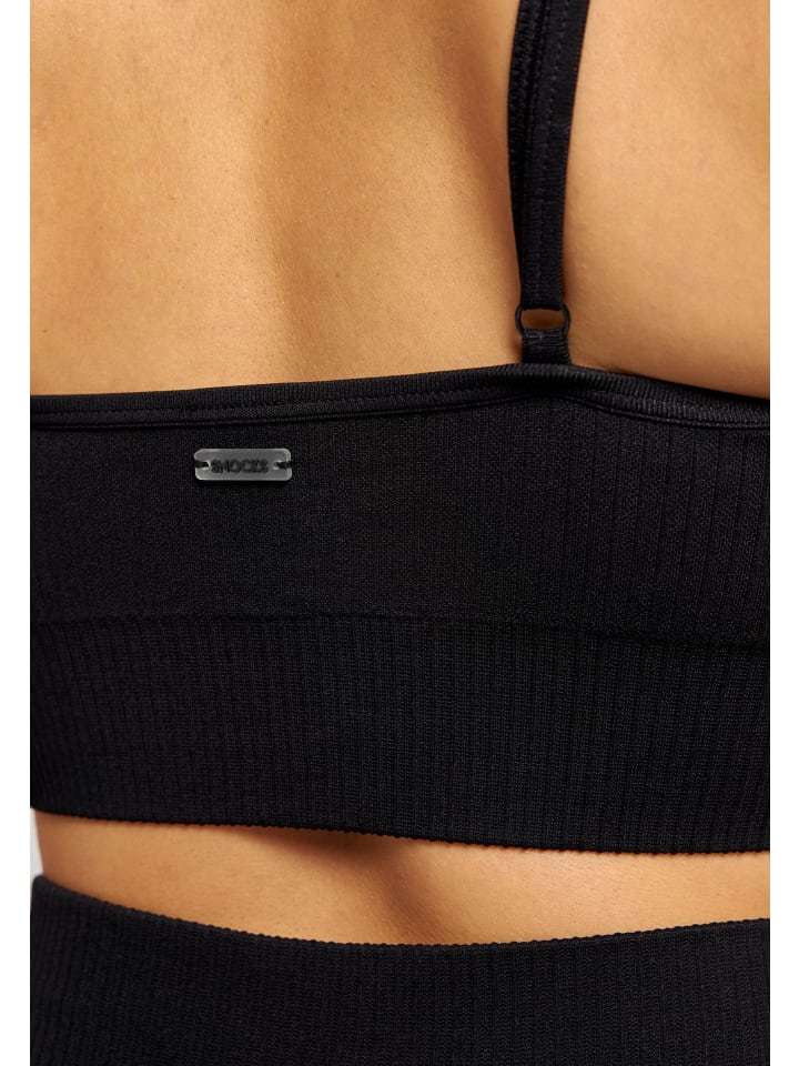 SNOCKS Gerippter Sport-BH 1 Stück in Schwarz günstig kaufen