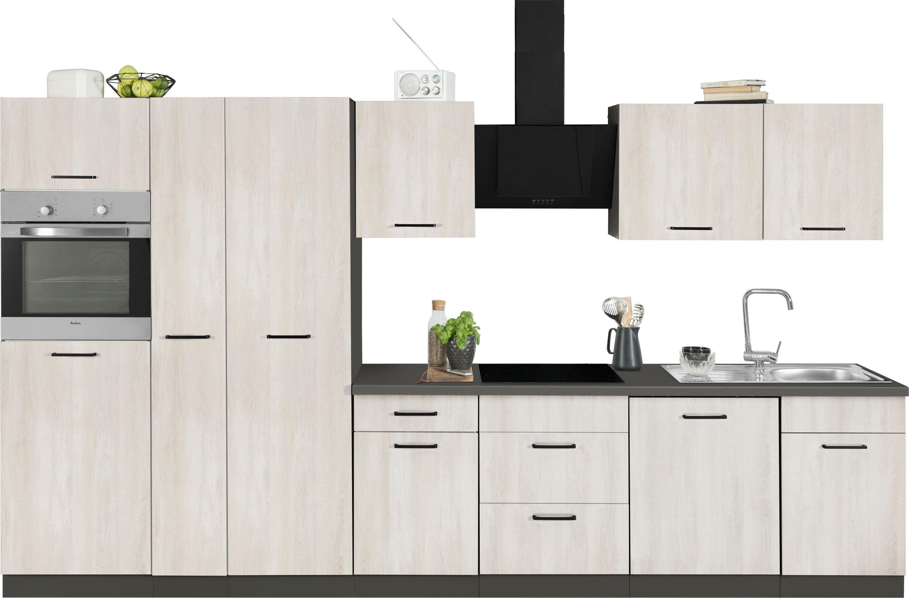 wiho Küchen Küchenzeile Esbo, mit E-Geräten, Breite 360 cm