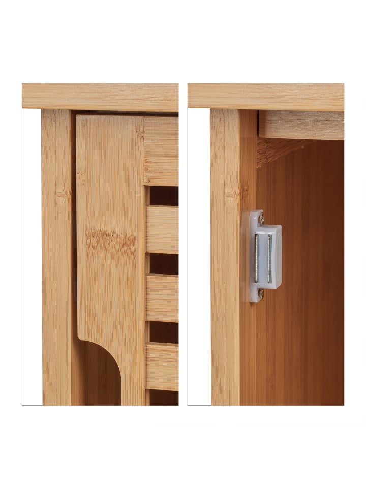 relaxdays Badschrank in Natur - (B)67 x (H)87,5 x (T)33 cm günstig kaufen onesize