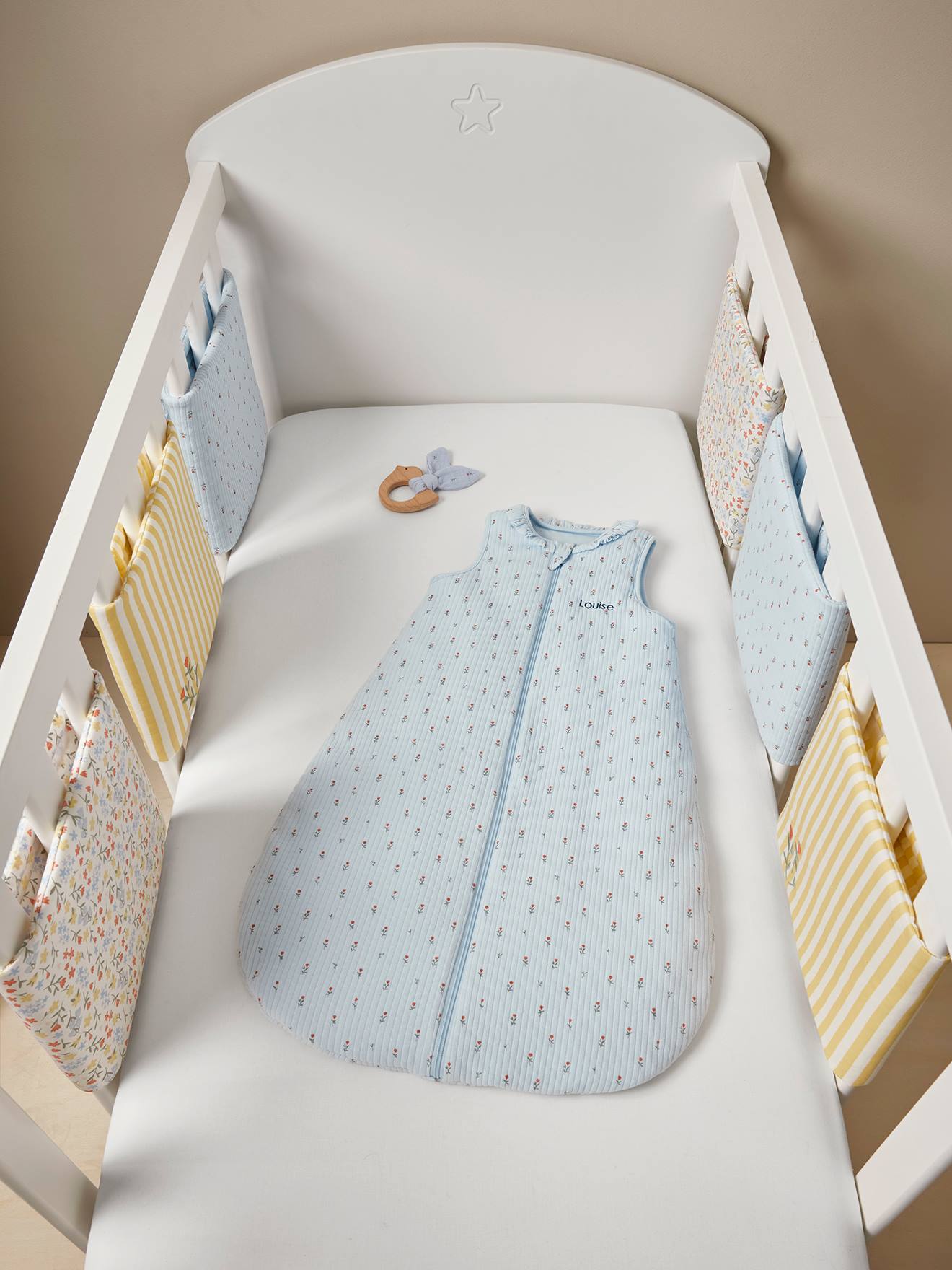 Vertbaudet Ärmelloser Baby Schlafsack GIVERNY personalisierbar Oeko-Tex - lavandel
