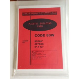 White Plastic Building Card 2mm (1) 9 x12 Zoll