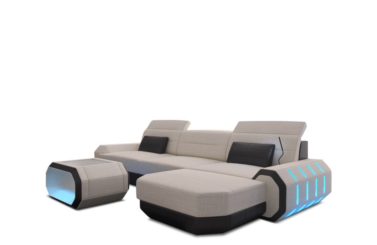 Sofa Dreams Ecksofa Designer Polster Stoff Sofa Roma L Form H Strukturstoff Stoffsofa, Couch wahlweise mit Bettfunktion