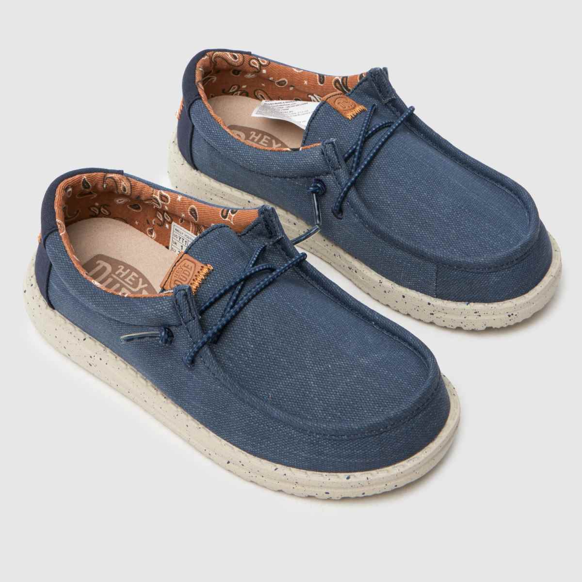 HEYDUDE marinblå wally pojkar juniorsneakers