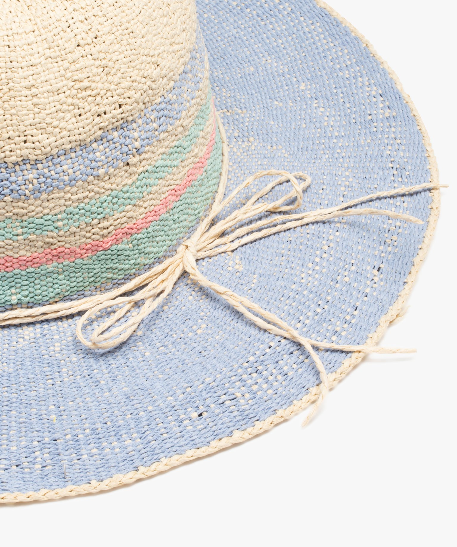 Chapeau femme forme capeline en paille beige | GEMO