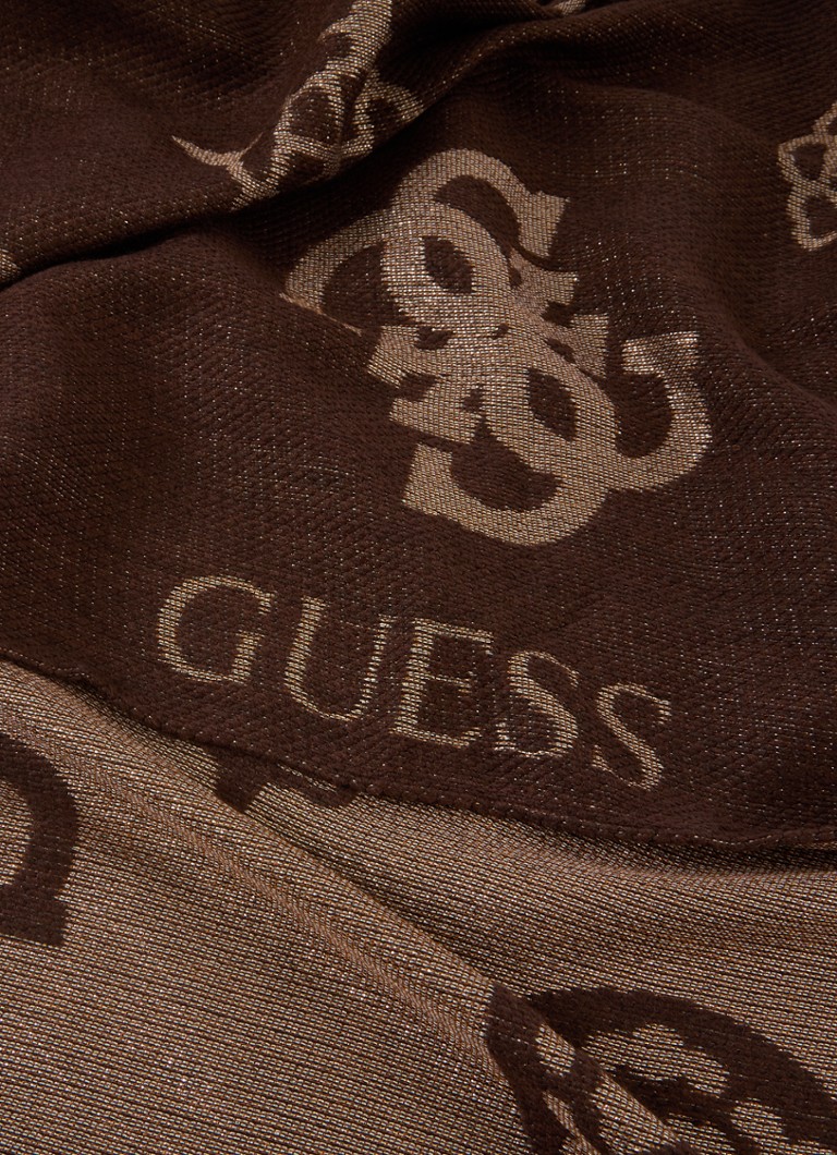 Sciarpa GUESS in lurex con logo lavorato a maglia, 170 x 75 cm