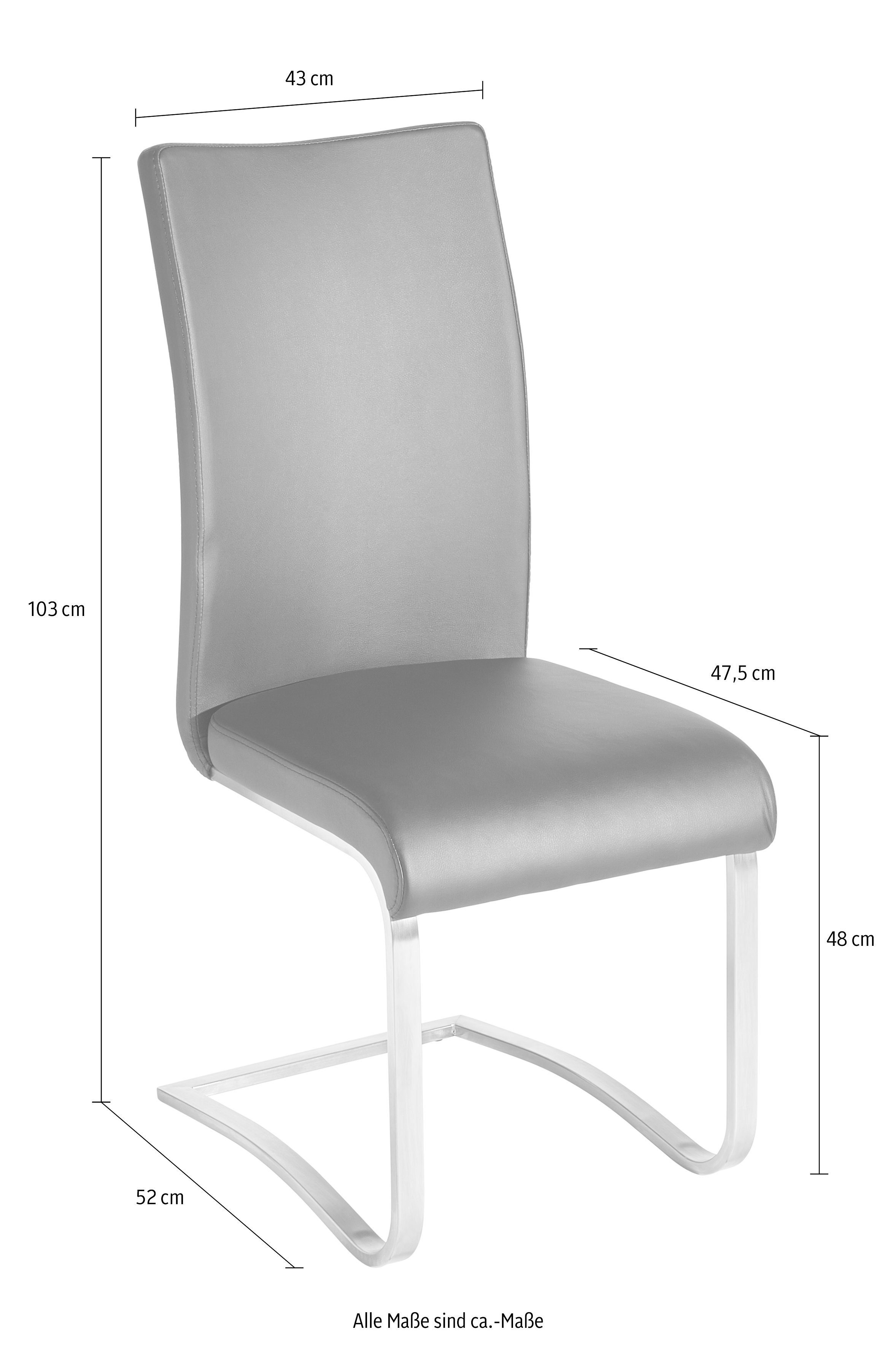 MCA furniture Freischwinger Arco (Set, 2 St), Stuhl mit Echtlederbezug, belastbar bis 130 Kg