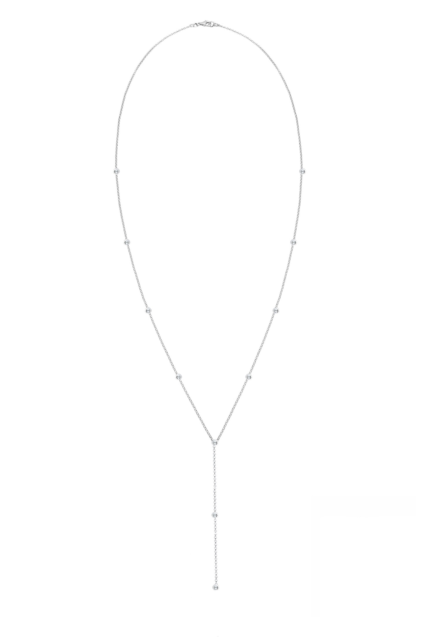 Cadena geométrica en forma de Y de Elli para mujer, moderna y con cristales, en plata de ley 925.