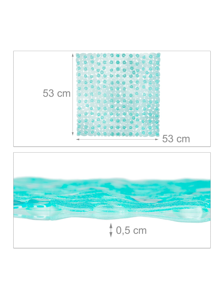 relaxdays Duschmatte in Blau - (B)53 x (T)53 cm günstig kaufen onesize