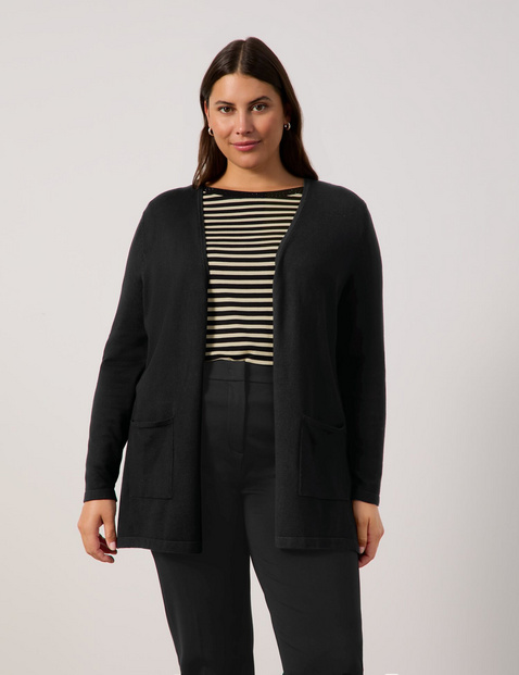 Lange Basic-Strickjacke
