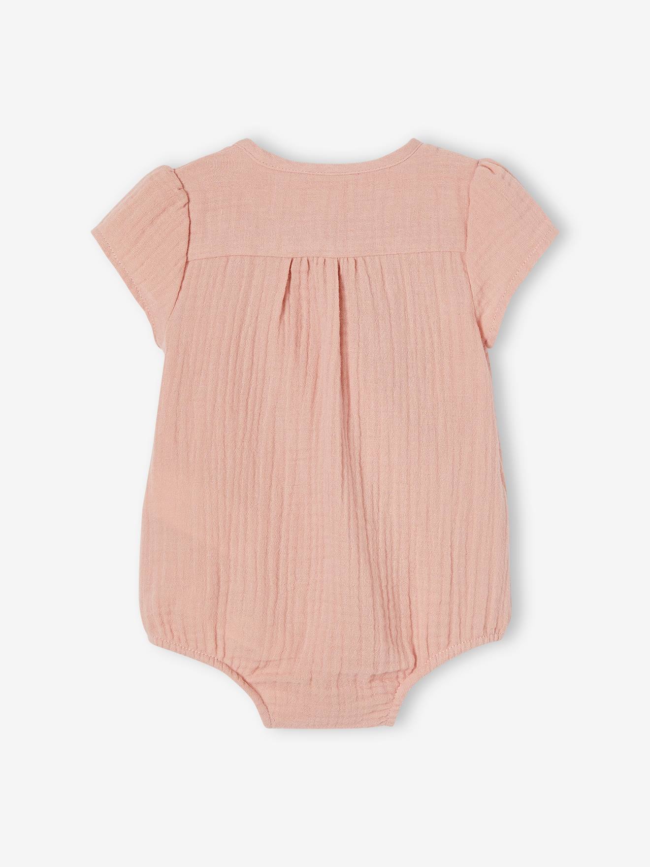 Vertbaudet Baby Wickelbody, personalisierbar - zartrosa