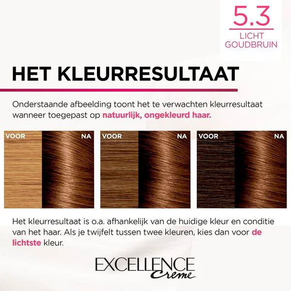 L'Oréal Paris Excellence Crème 5.3 Arany Világosbarna tartós hajfesték