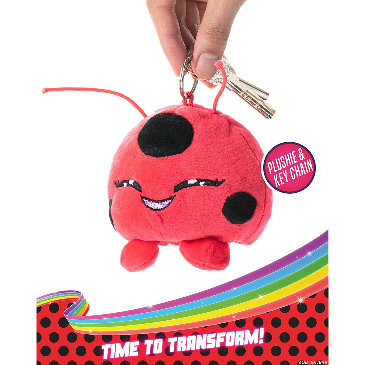 Schlüsselanhänger Miraculous Ladybug als Wendeplüschtier