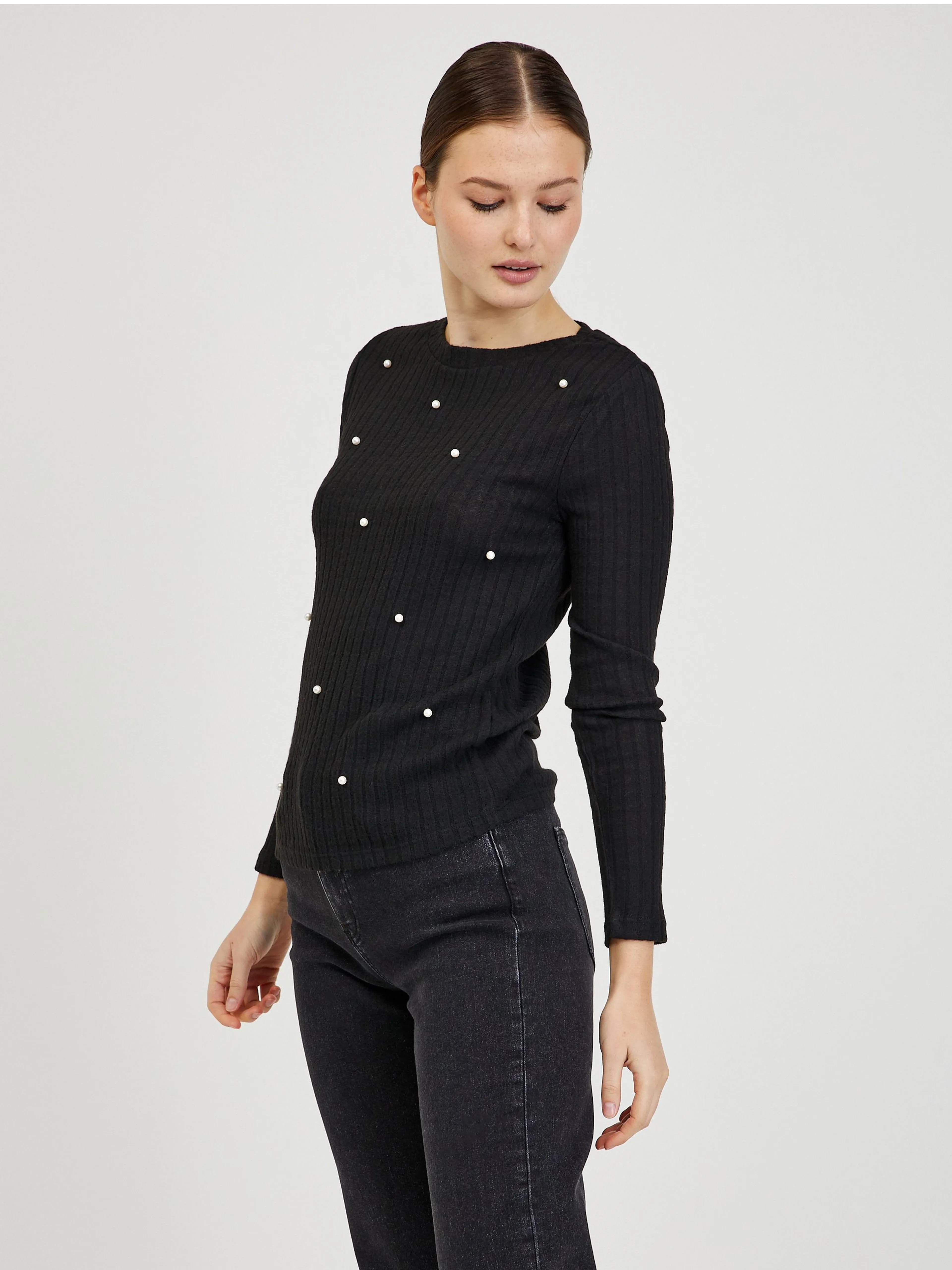 Schwarzer Damen Rippenpullover ORSAY